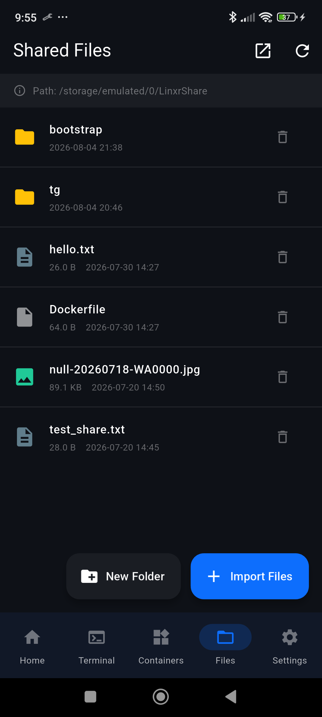 Files explorer